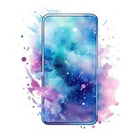 Mobile in Watercolor style galaxy white background electronics.