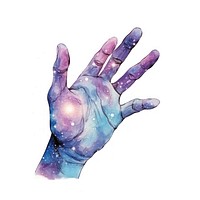 Galaxy element of hand in Watercolor finger galaxy purple.