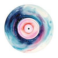 Record disk in Watercolor star white background accessories.
