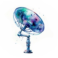 Satellite dish in Watercolor style white background broadcasting technology.