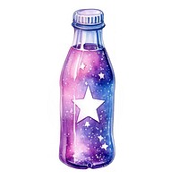 Soda in Watercolor style bottle galaxy star.