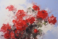 Red roses bouquet painting flower petal. AI generated Image by rawpixel.
