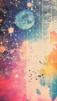 Wallpaper ephemera pale galaxy Antique space astronomy universe.