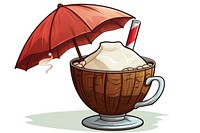 Coconut cup umbrella dessert food. AI generated Image by rawpixel.