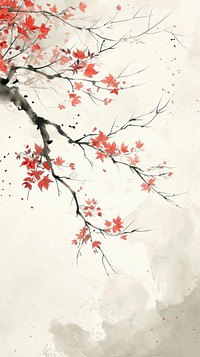 Painting blossom autumn flower.
