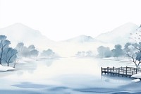 Lake scenery in winter landscape outdoors nature. AI generated Image by rawpixel.