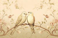 Illustration of bird couple painting animal art.
