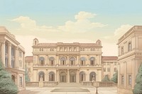 Illustration of building architecture mansion palace.