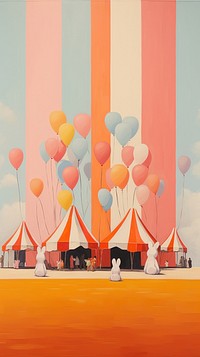 Minimal easter carnival painting balloon architecture.
