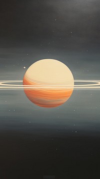 Minimal space saturn sky tranquility reflection.