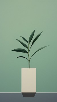 Minimal space plant leaf vase houseplant.