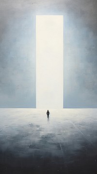 Minimal space winter painting walking architecture.