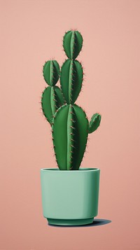 Minimal style cactus plant houseplant flowerpot.