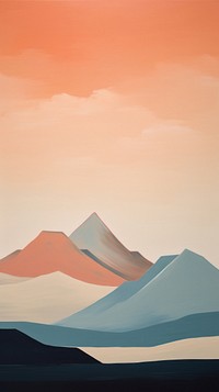 Minimal style mountain painting landscape outdoors.