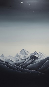 Minimal style mountain winter nature space night.