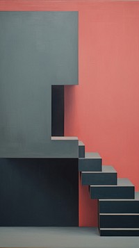 Minimal style mar architecture staircase painting.