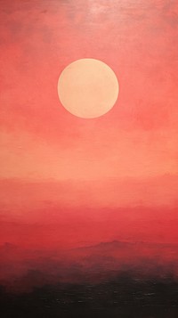 Minimal style sunset painting nature moon.