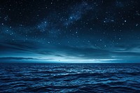 Night starry sky in Ocean ocean landscape outdoors.