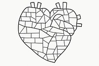 Human heart drawing sketch symbol.