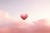  Heart shaped on sky balloon sunset cloud. AI generated Image by rawpixel.