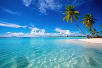 Tropical beach summer sky outdoors. AI generated Image by rawpixel.