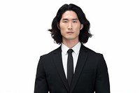 Young handsome Japanese entrepreneur portrait necktie tuxedo. AI generated Image by rawpixel.