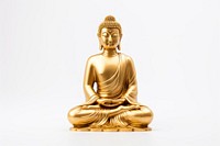Golden Buddha statue buddha gold white background. AI generated Image by rawpixel.