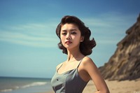 Korean female portrait outdoors nature. AI generated Image by rawpixel.