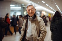 Korean old male jacket adult coat. AI generated Image by rawpixel.