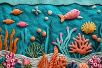 Coral reef backgrounds embroidery outdoors.