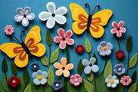 Photo of felt butterfly art pattern flower.