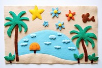 Photo of felt Beach textile pattern craft.