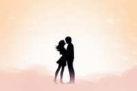  Couple silhouette love affectionate. AI generated Image by rawpixel.