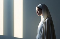 Christian nun pray adult contemplation spirituality. 