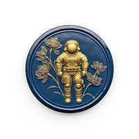 Gold astronaut badge metal. AI generated Image by rawpixel.