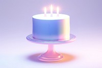 A 3D minimal birthday cake dessert candle food.