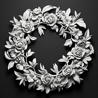 Bas-relief a floral wreath sculpture texture white photography accessories.