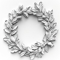 Bas-relief a laurel wreath sculpture texture white background monochrome dishware.