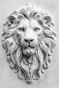 Bas-relief a lion heraldry sculpture texture portrait drawing mammal.
