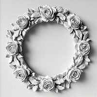 Bas-relief a rose wreath sculpture texture flower white plant.
