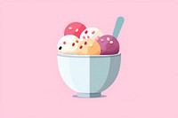 A cup of icecream balls dessert food bowl.