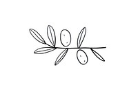 Minimal illustration of an olive branch drawing sketch plant.