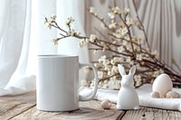 Ceramic mug flower plant white.