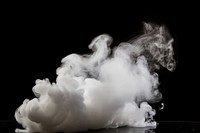 Dry ice fog effect smoke black background monochrome. AI generated Image by rawpixel.