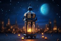 Arabic lantern of ramadan celebration astronomy lighting.