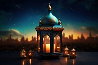 Arabic lantern of ramadan celebration outdoors lighting.