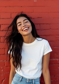 Laughing portrait t-shirt smile.