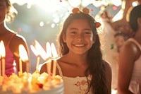 Hispanic teenager girl party birthday portrait.