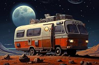 Van astronomy vehicle night.