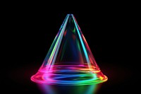 3D render of cone shape lighting rainbow neon.